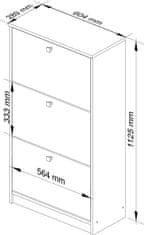 Akord Botník Marienne 60 cm - 3 dvierka dub sonoma