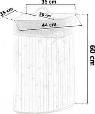TZB Rohový bambusový kôš na bielizeň s vekom 60L hnedý