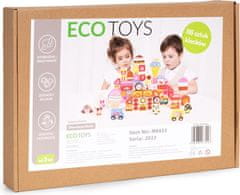 EcoToys Drevené kocky Sladké mestečko 116 ks