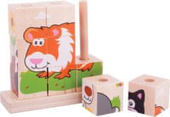 Bigjigs Toys Drevené nasadzovacie kocky ANIMALS