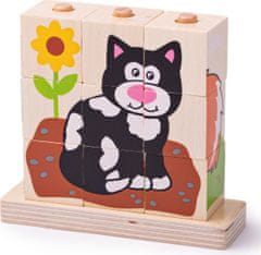 Bigjigs Toys Drevené nasadzovacie kocky ANIMALS