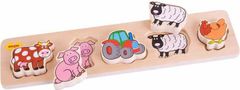 Bigjigs Toys Drevené vkladacie puzzle - farma