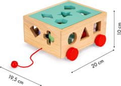 EcoToys Drevený vozík s triedičkou a kockami