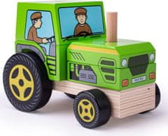 Bigjigs Toys Drevený nasadzovací traktor TRACTOR