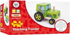 Bigjigs Toys Drevený nasadzovací traktor TRACTOR