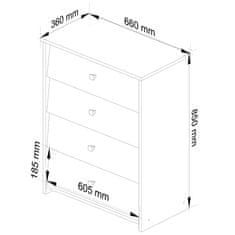 Akord Botník Rubin 66 cm - 4 dvierka biely