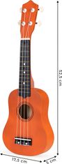 EcoToys Detské ukulele ZOE hnedé