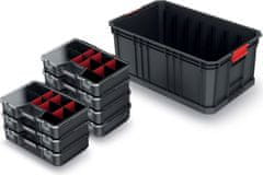 Prosperplast Dílenský box s organizéry 7 ks MODIXX 52 x 32,9 x 21 cm černo-červený