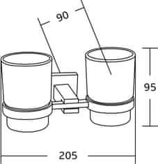Mexen Dva poháre na zubné kefky s úchytom VANE chróm