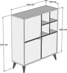 Kalune Design Komoda Pulse 100 cm biela