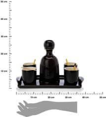 Dekorstyle Karafa + šálky a podšálky Kendi čierna