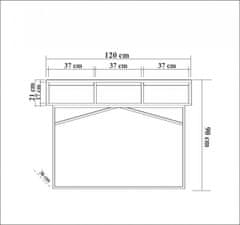 Hanah Home Konzolový stolík Mia 120 cm hnedý