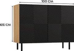 Topeshop Komoda KAMA 100 cm dub artisan/čierna