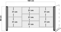 Hanah Home Komoda Arcas Tonya 160 cm hnedá