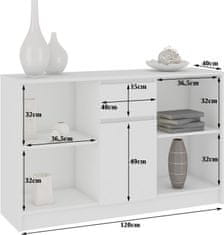 Akord Komoda B-17 120 cm biela