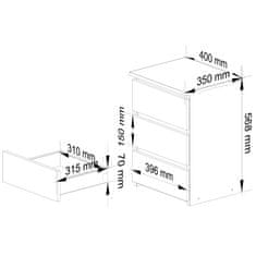 Akord Komoda CL3 40 cm bílá