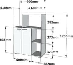 Hanah Home Kuchynská skrinka PARS 90 cm biela