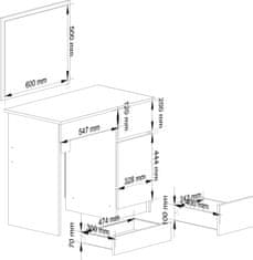 Akord Kozmetický stolík so zrkadlom P-2/SL dub sonoma pravý