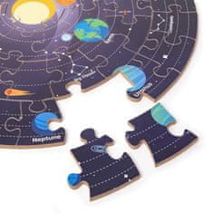 Bigjigs Toys Okrúhle podlahové puzzle SOLAR fialové