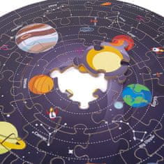 Bigjigs Toys Okrúhle podlahové puzzle SOLAR fialové