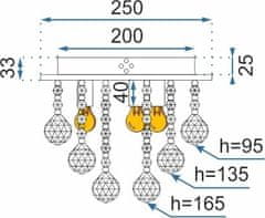 Tutumi Krištáľové stropné svietidlo APP404-C strieborné