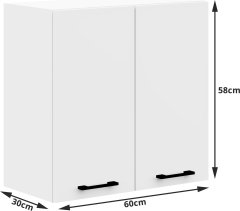 Akord Kuchynská skrinka Olivia W II 60 cm - biela závesná