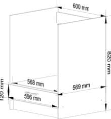 Akord Kuchynská skrinka Artus pod rúru S60
