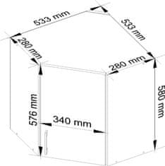 Akord Kuchynská rohová závesná skrinka 60 cm Artus