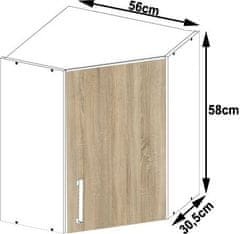 Akord Kuchynská rohová závesná skrinka 60 cm Artus