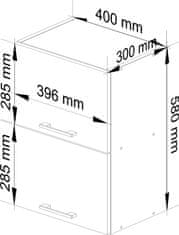 Akord Kuchynská skrinka Olivia W 40 cm cm biela - závesná