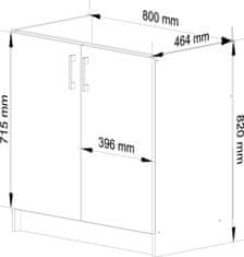 Akord Kuchynská skrinka pod drez S 80 cm ZL Artus biela/sonoma