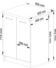 Akord Kuchynská skrinka Olivie S 60 cm 2D biela/betón/dub sonoma