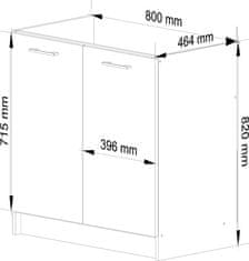 Akord Kuchynská skrinka pod drez Olivie S 80 cm biela/betón