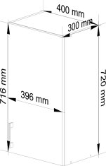 Akord Kuchynská závesná skrinka Š 40cm D1 H720 Artus biela/sonoma