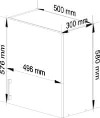 Akord Kuchynská závesná skrinka Š 50 cm D1 Artus biela/sonoma