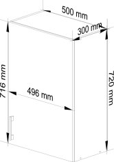 Akord Kuchynská závesná skrinka Š 50cm D1 H720 Artus biela/sonoma