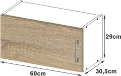 Akord Kuchynská závesná skrinka W 60cm Artus biela/sonoma