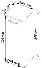 Akord Kúpeľňová skrinka Fin 30 cm biela