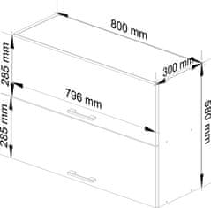 Akord Kuchynská skrinka Olivia W 80 cm cm biela - závesná