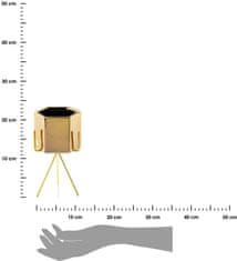 Dekorstyle Kvetináč na stojane Sashi 21 cm zlatý