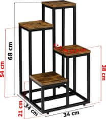 TZB Květinový stojan Mogren hnědý/černý