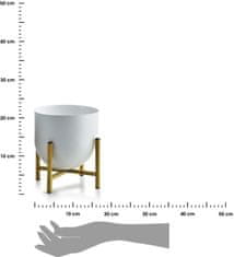 Dekorstyle Kvetinový stojan Swen Boule biela / zlatá 21 cm