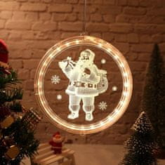 Tutumi LED svetelná ozdoba na okno SANTA CLAUS II kruhová biela