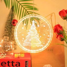 Tutumi LED svetelná ozdoba na okno CHRISTMAS TREE II kruhová biela