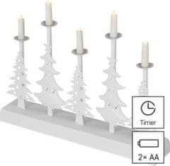 EMOS LED svietnik s časovačom Trea 24 cm teplá biela