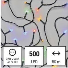 EMOS LED vianočná reťaz Steny s časovačom 50 m farebný