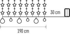 EMOS LED vianočné girlanda Zlaté gule s hviezdami 1,9 m teplá biela