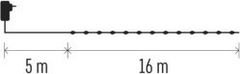 EMOS LED vianočné Nanos reťaz s časovačom 16 m teplá biela