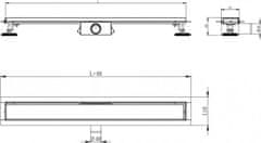 Mexen Lineárny odtokový žľab 160 cm FLAT 2v1 čierny