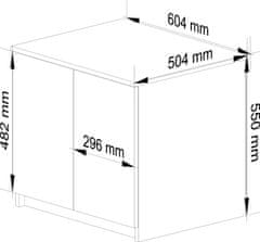 Akord Nadstavec na skrinku Star 60 cm biely/čierny lesk